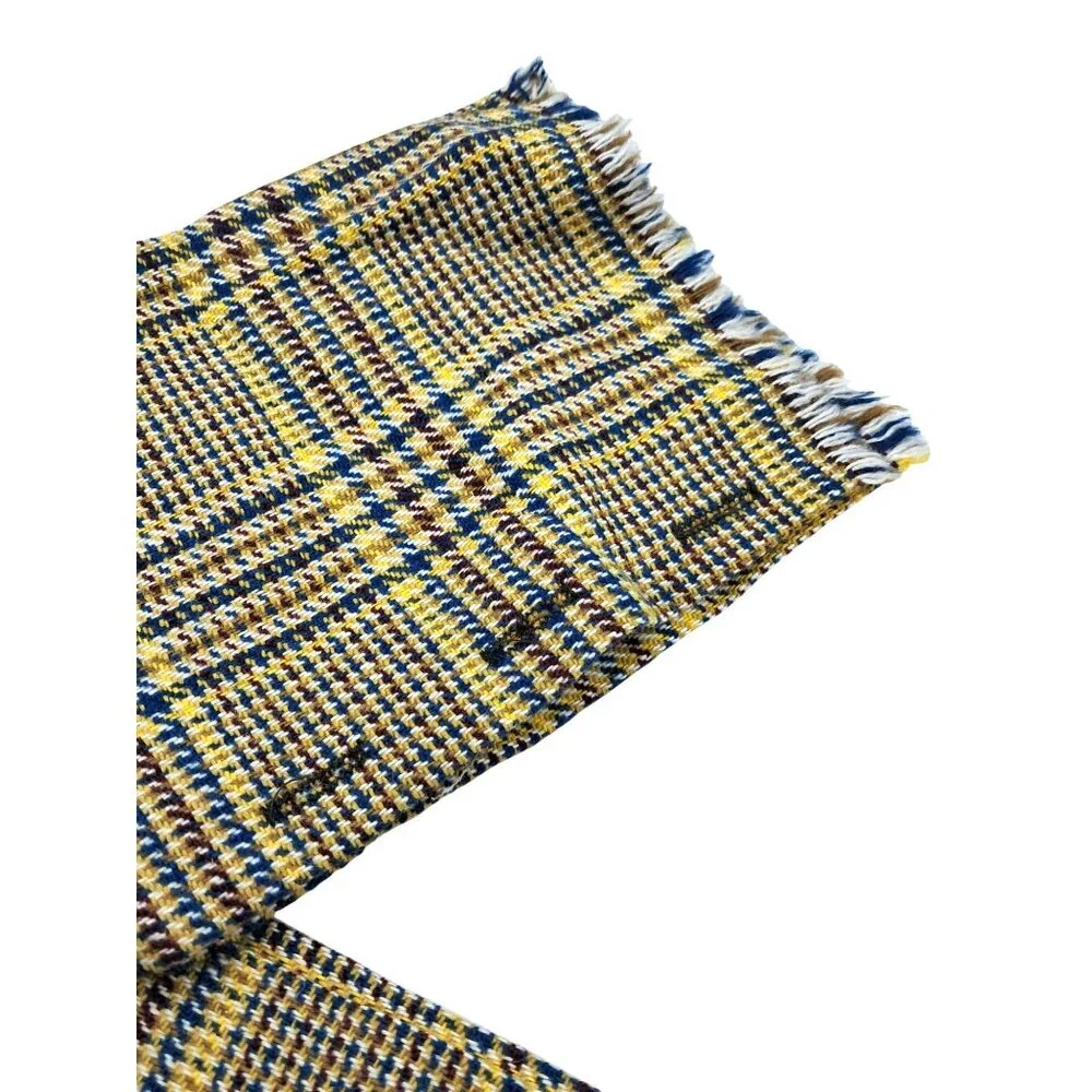Vintage Scarvest Wool Nylon Plaid Scarf Vest Convertible Accessory‎ Multi Button
